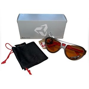 BRAND NEW FYRE Ryders Hiline Cycling Sunglasses - Gunmetal/Red - Rose Lenses